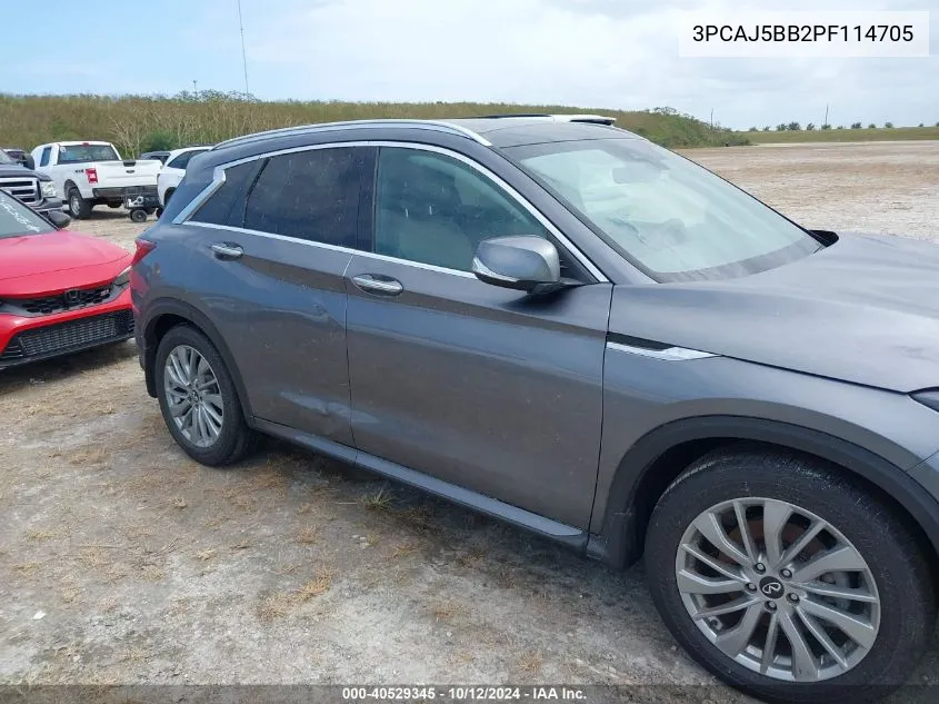 2023 Infiniti Qx50 Luxe Awd VIN: 3PCAJ5BB2PF114705 Lot: 40529345