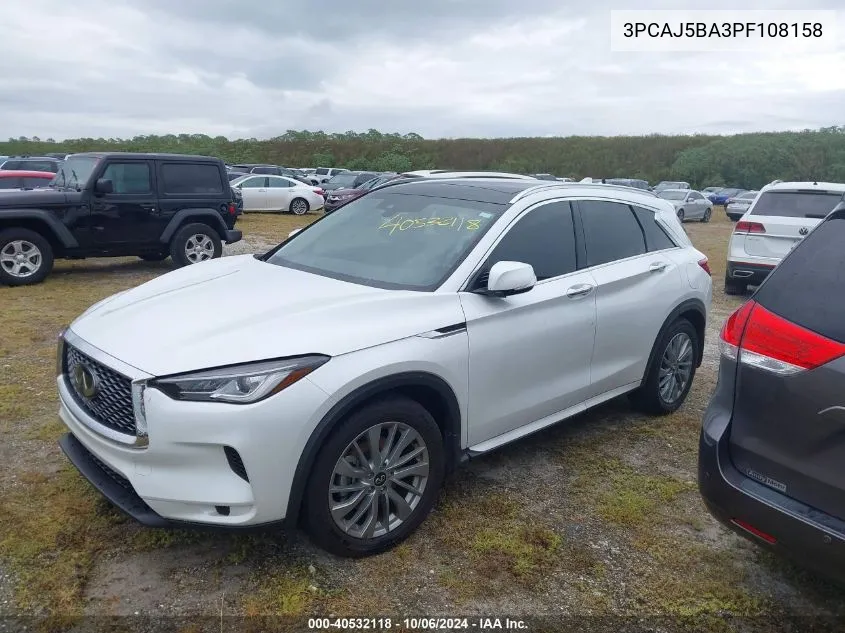 2023 Infiniti Qx50 Luxe VIN: 3PCAJ5BA3PF108158 Lot: 40532118