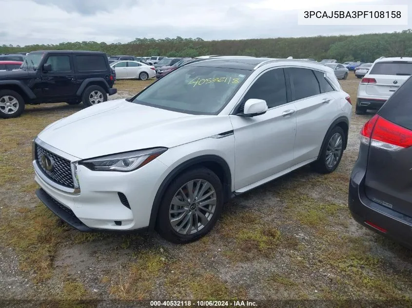 2023 Infiniti Qx50 Luxe VIN: 3PCAJ5BA3PF108158 Lot: 40532118