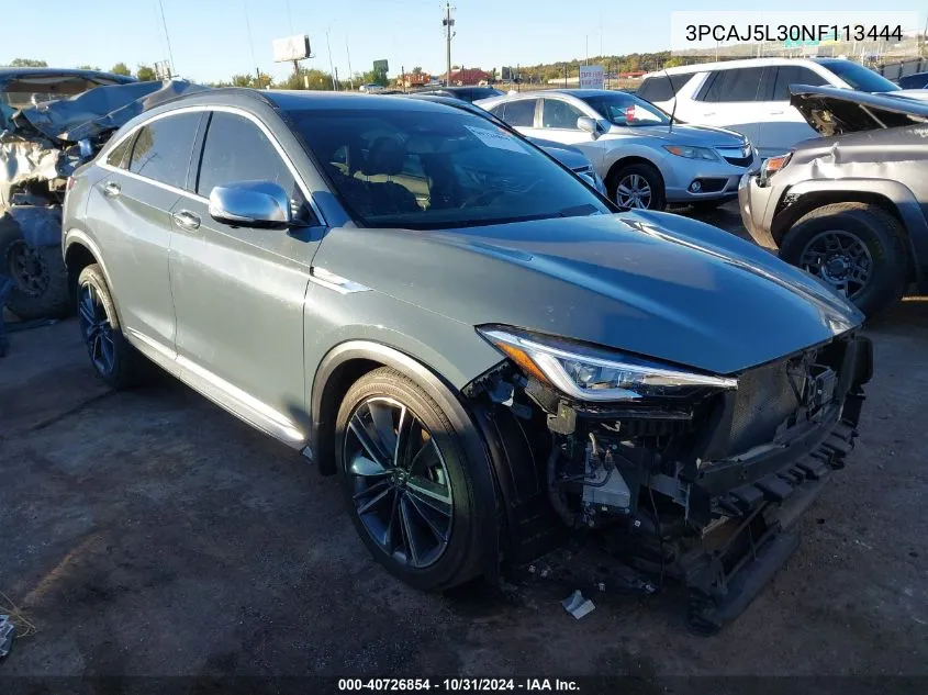 2022 Infiniti Qx55 Sensory Awd VIN: 3PCAJ5L30NF113444 Lot: 40726854