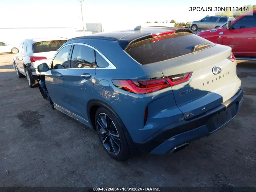 2022 Infiniti Qx55 Sensory Awd VIN: 3PCAJ5L30NF113444 Lot: 40726854