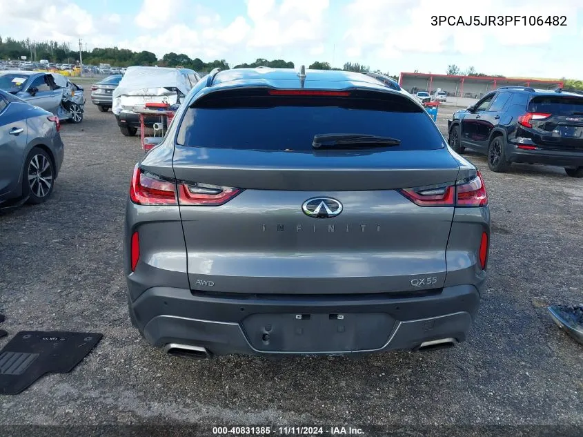 2023 Infiniti Qx55 Luxe Awd VIN: 3PCAJ5JR3PF106482 Lot: 40831385