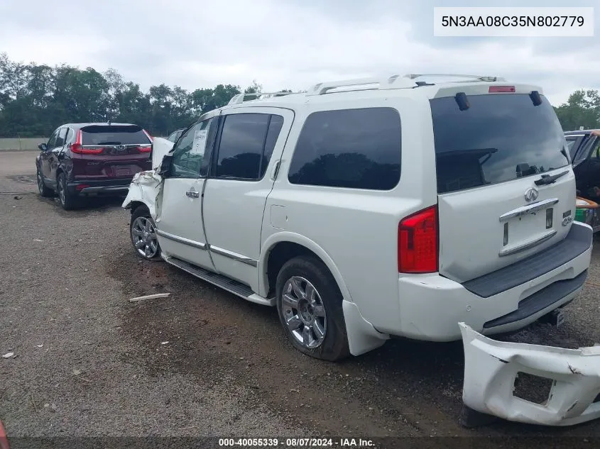 2005 Infiniti Qx56 VIN: 5N3AA08C35N802779 Lot: 40055339