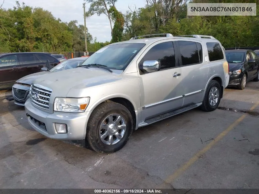 2006 Infiniti Qx56 VIN: 5N3AA08C76N801846 Lot: 40362156