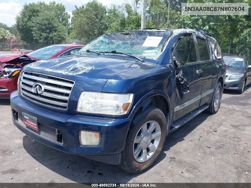 2007 Infiniti Qx56 VIN: 5N3AA08C87N802604 Lot: 40592731