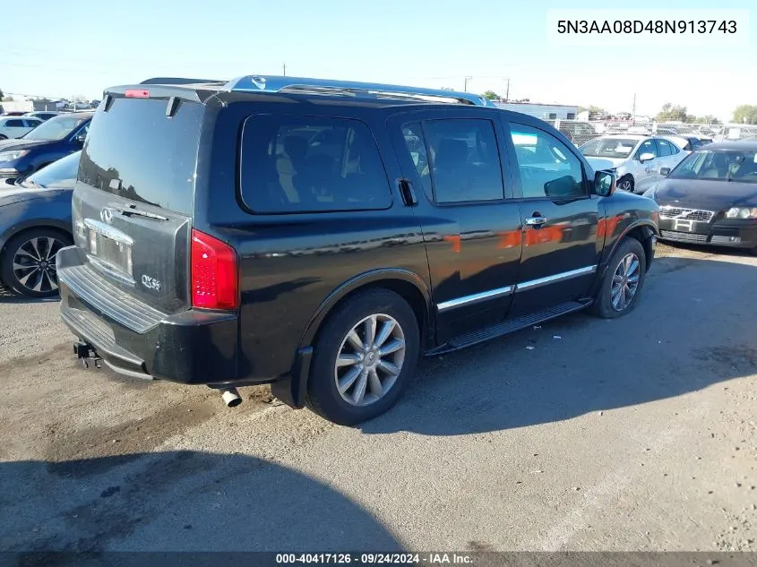 2008 Infiniti Qx56 VIN: 5N3AA08D48N913743 Lot: 40417126