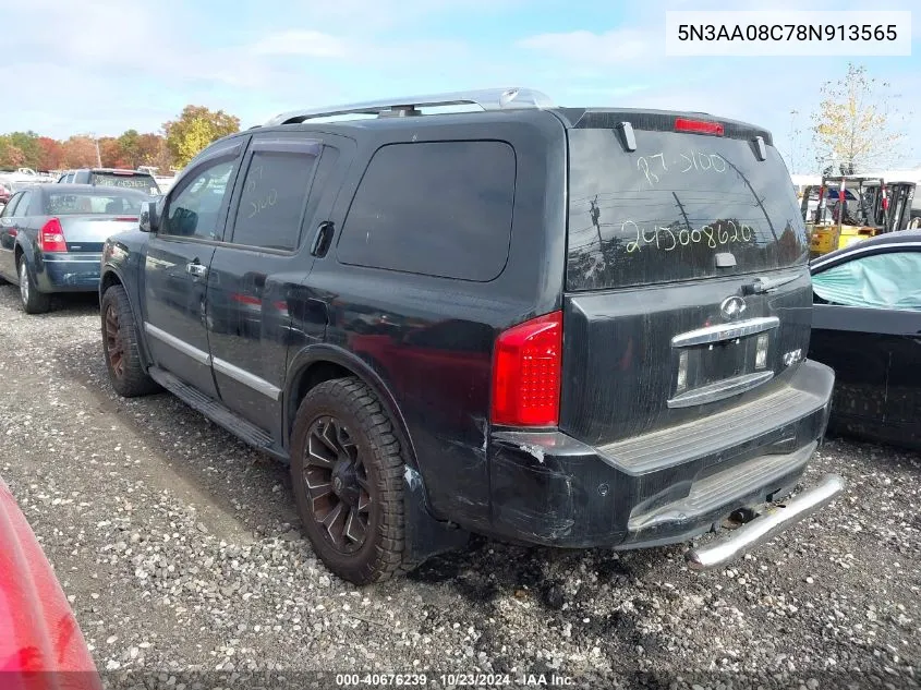 2008 Infiniti Qx56 VIN: 5N3AA08C78N913565 Lot: 40676239