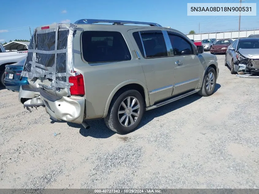 2008 Infiniti Qx56 VIN: 5N3AA08D18N900531 Lot: 40727342