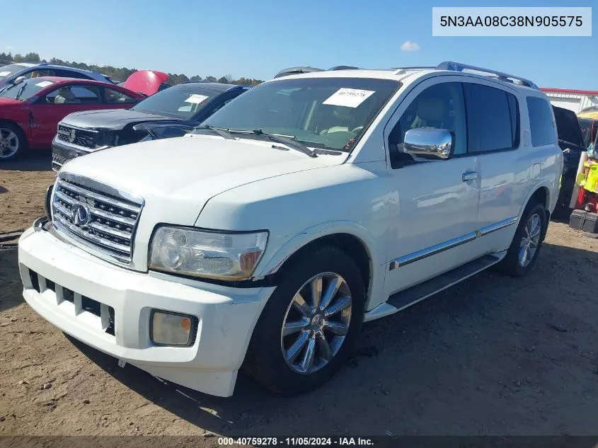 2008 Infiniti Qx56 VIN: 5N3AA08C38N905575 Lot: 40759278