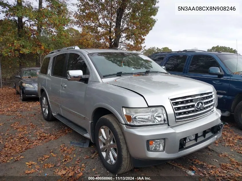 2008 Infiniti Qx56 VIN: 5N3AA08CX8N908246 Lot: 40858860