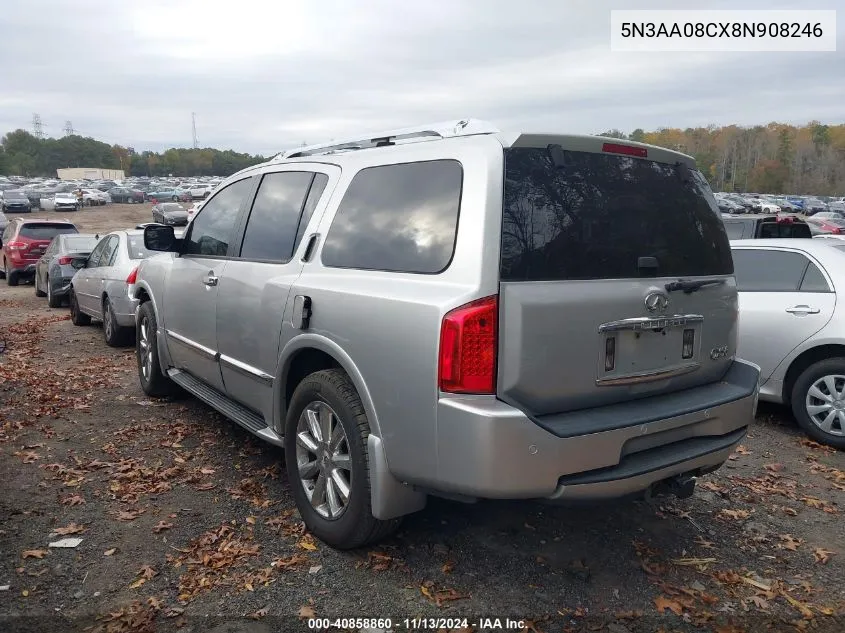 2008 Infiniti Qx56 VIN: 5N3AA08CX8N908246 Lot: 40858860