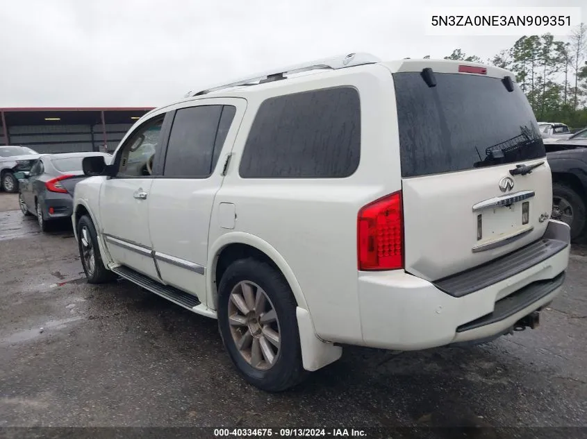 2010 Infiniti Qx56 VIN: 5N3ZA0NE3AN909351 Lot: 40334675