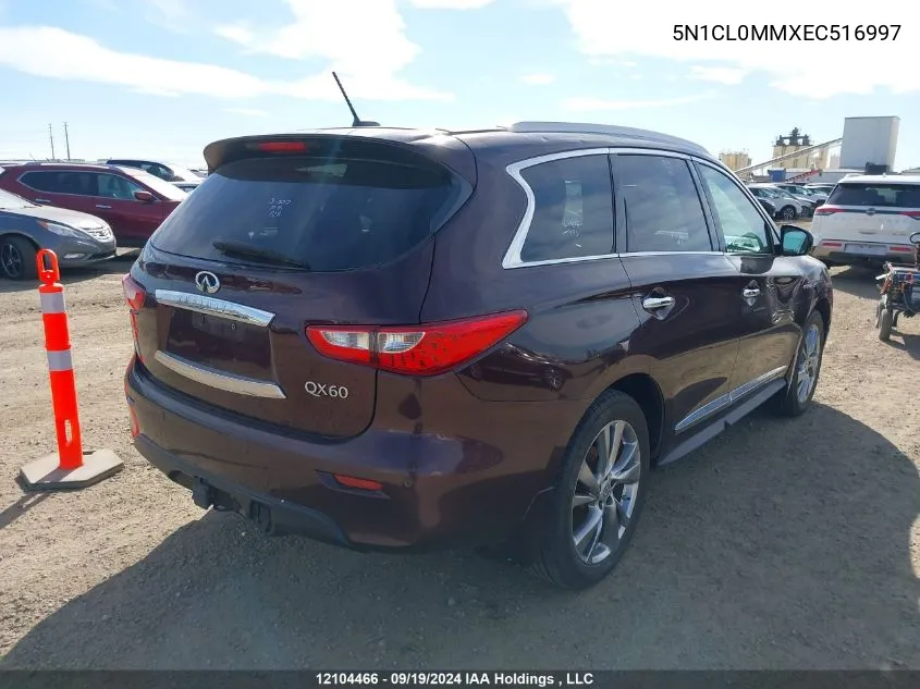 2014 Infiniti Qx60 VIN: 5N1CL0MMXEC516997 Lot: 12104466