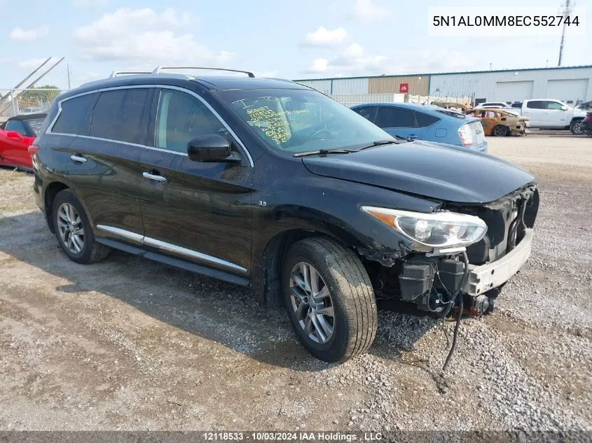 2014 Infiniti Qx60 VIN: 5N1AL0MM8EC552744 Lot: 12118533