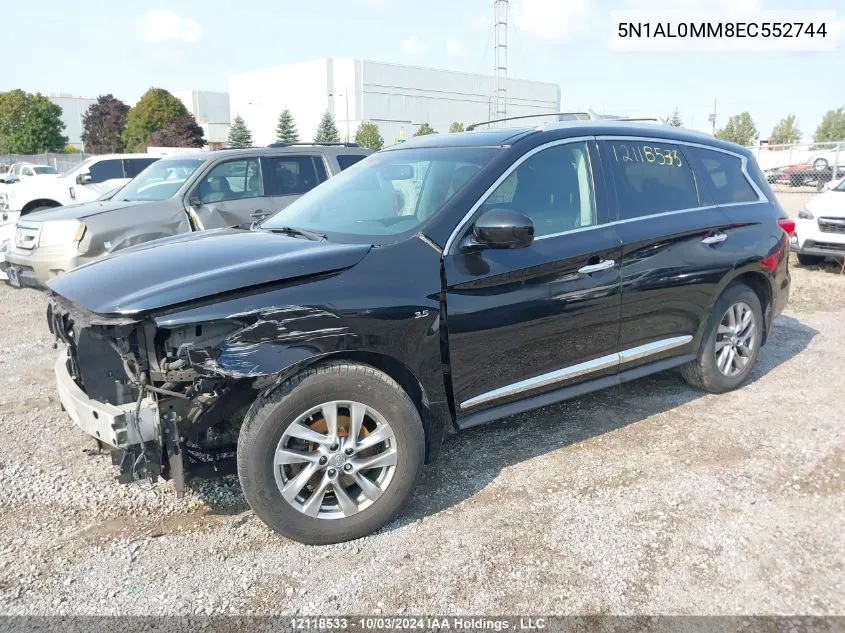 2014 Infiniti Qx60 VIN: 5N1AL0MM8EC552744 Lot: 12118533