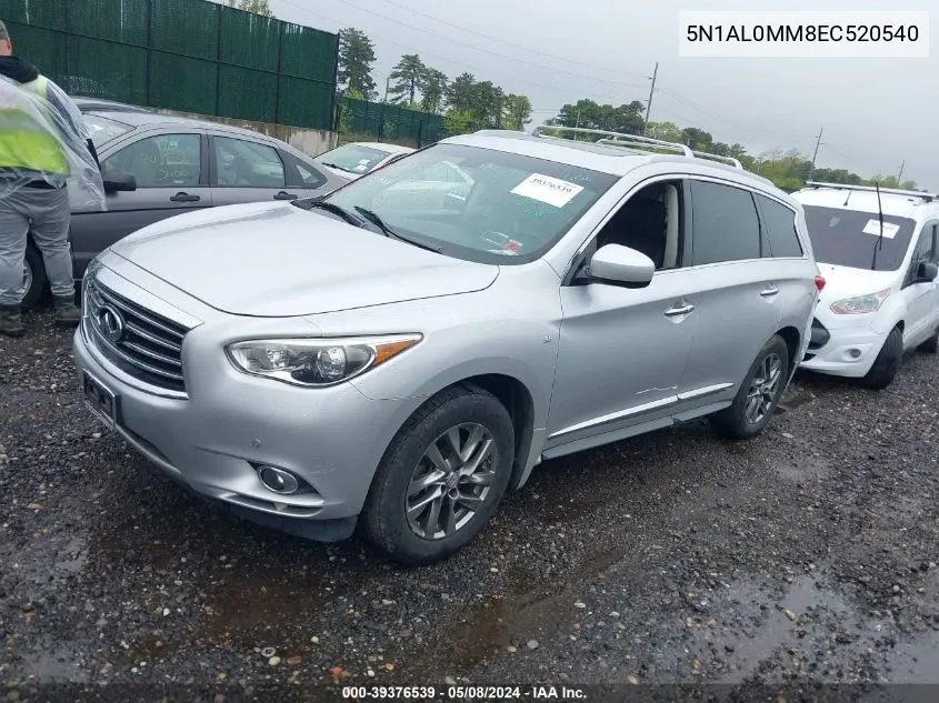 2014 Infiniti Qx60 VIN: 5N1AL0MM8EC520540 Lot: 39376539