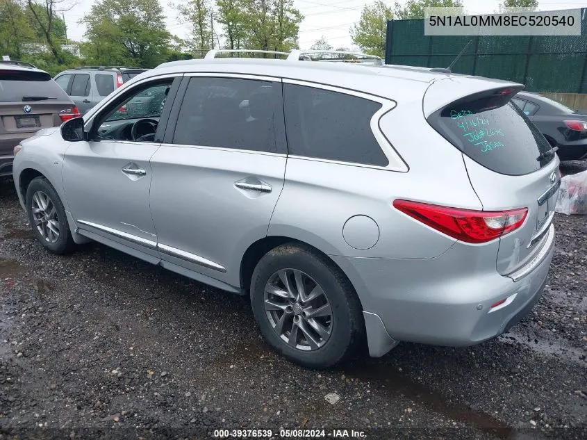 2014 Infiniti Qx60 VIN: 5N1AL0MM8EC520540 Lot: 39376539