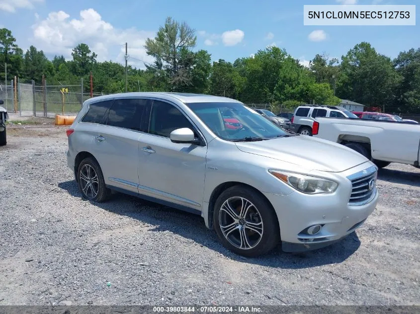 2014 Infiniti Qx60 Hybrid VIN: 5N1CL0MN5EC512753 Lot: 39803844