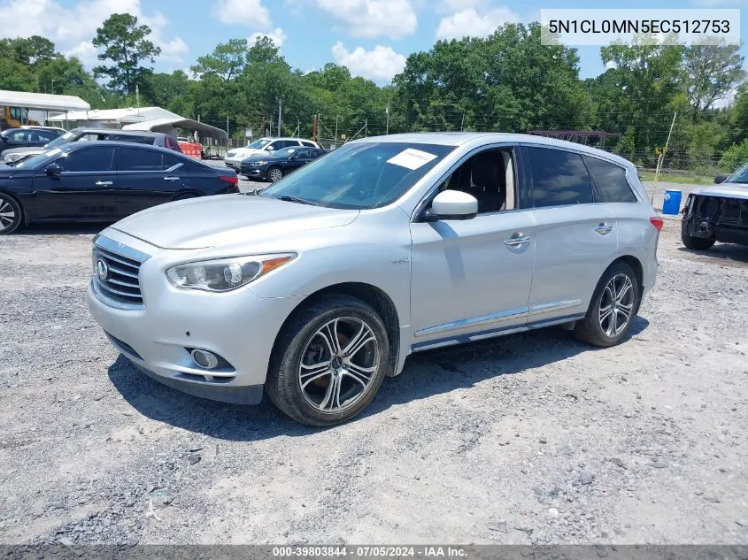 2014 Infiniti Qx60 Hybrid VIN: 5N1CL0MN5EC512753 Lot: 39803844