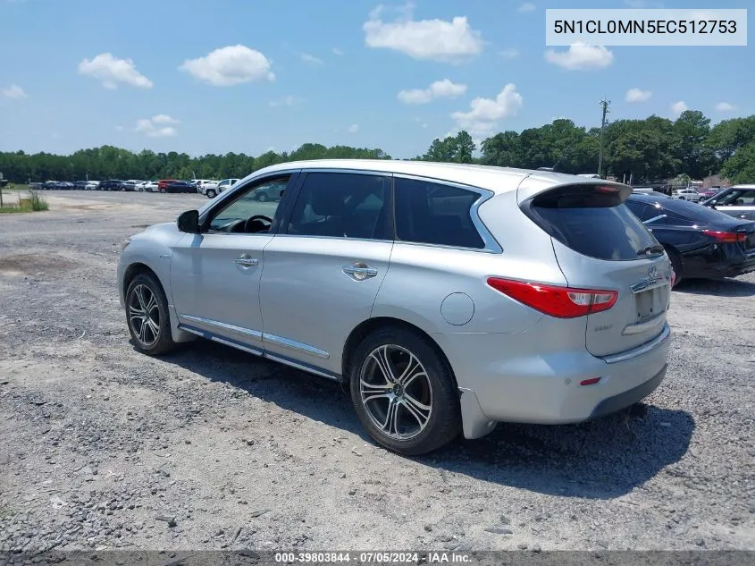 2014 Infiniti Qx60 Hybrid VIN: 5N1CL0MN5EC512753 Lot: 39803844