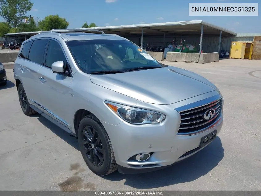 2014 Infiniti Qx60 VIN: 5N1AL0MN4EC551325 Lot: 40057536