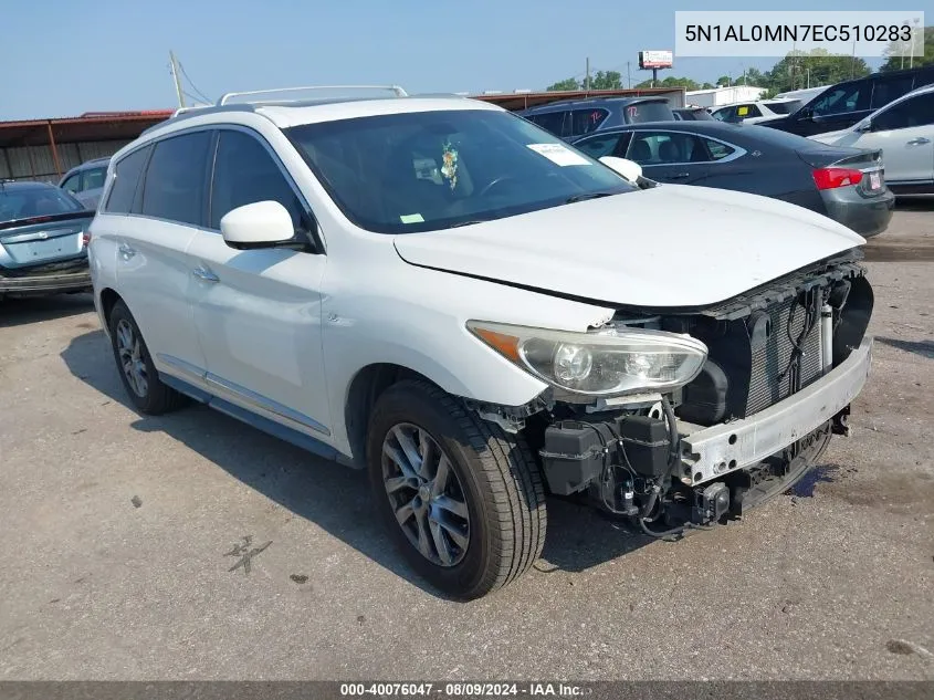 2014 Infiniti Qx60 VIN: 5N1AL0MN7EC510283 Lot: 40076047