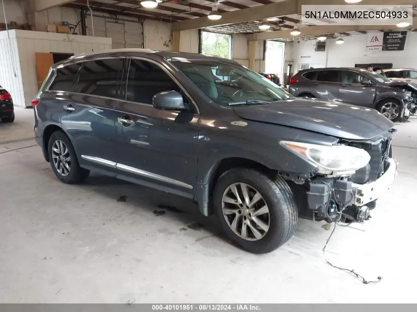 2014 Infiniti Qx60 VIN: 5N1AL0MM2EC504933 Lot: 40101951