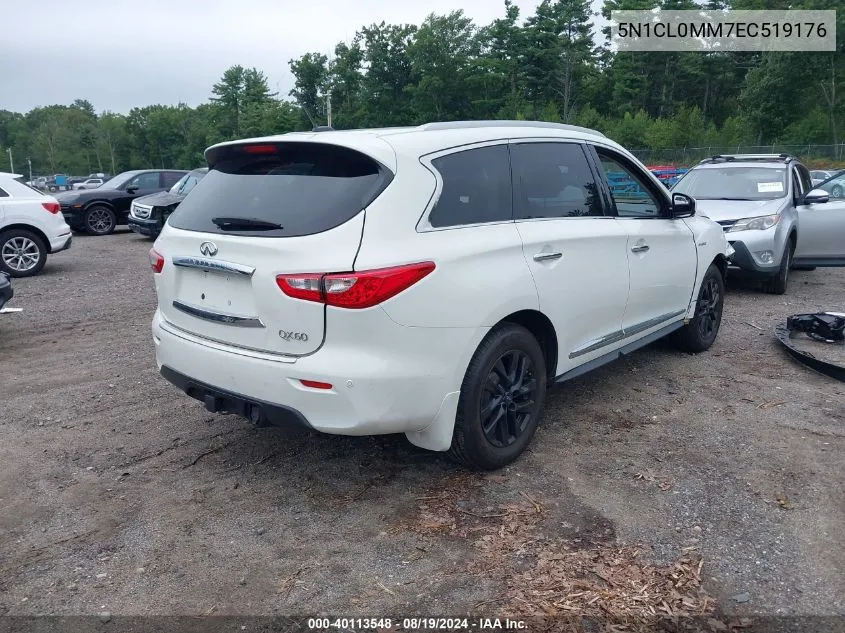 2014 Infiniti Qx60 Hybrid VIN: 5N1CL0MM7EC519176 Lot: 40113548