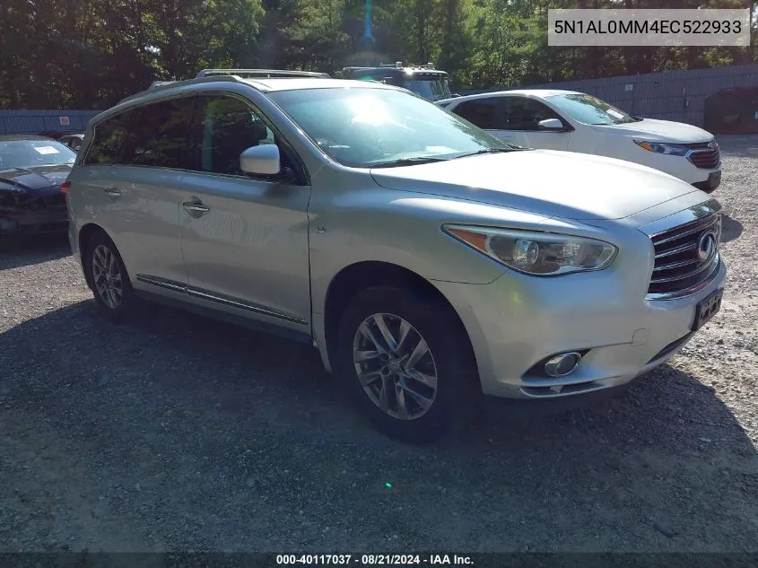 2014 Infiniti Qx60 VIN: 5N1AL0MM4EC522933 Lot: 40117037