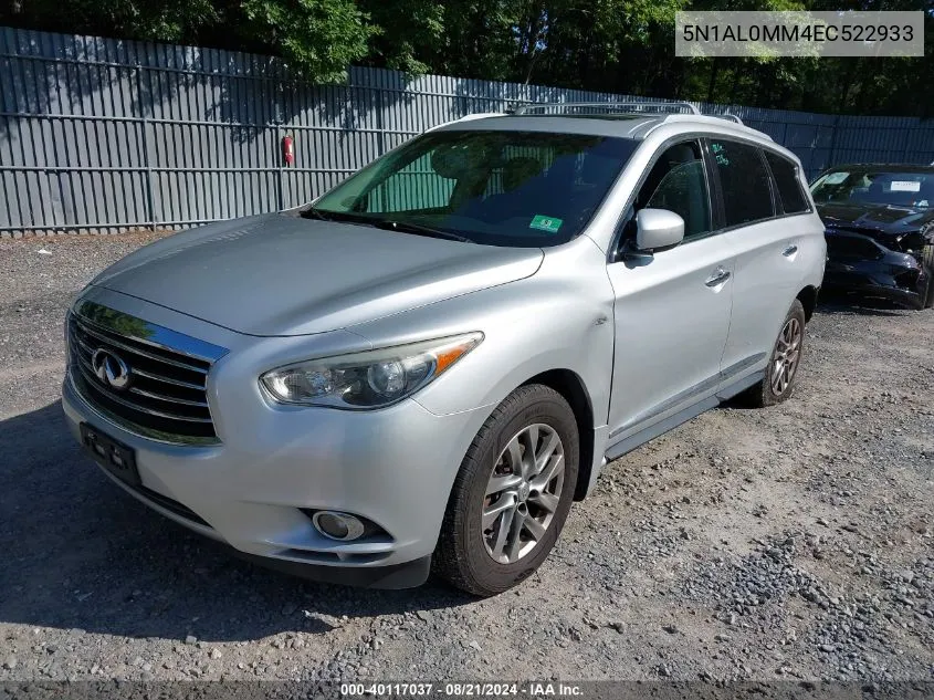 2014 Infiniti Qx60 VIN: 5N1AL0MM4EC522933 Lot: 40117037