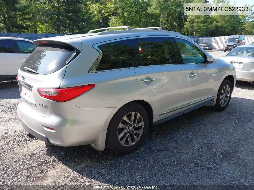 2014 Infiniti Qx60 VIN: 5N1AL0MM4EC522933 Lot: 40117037