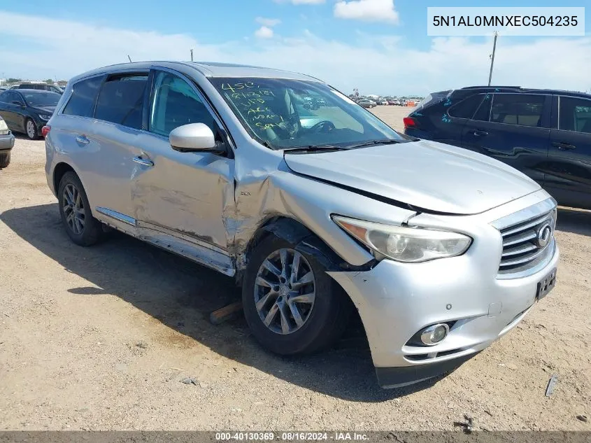 2014 Infiniti Qx60 VIN: 5N1AL0MNXEC504235 Lot: 40130369