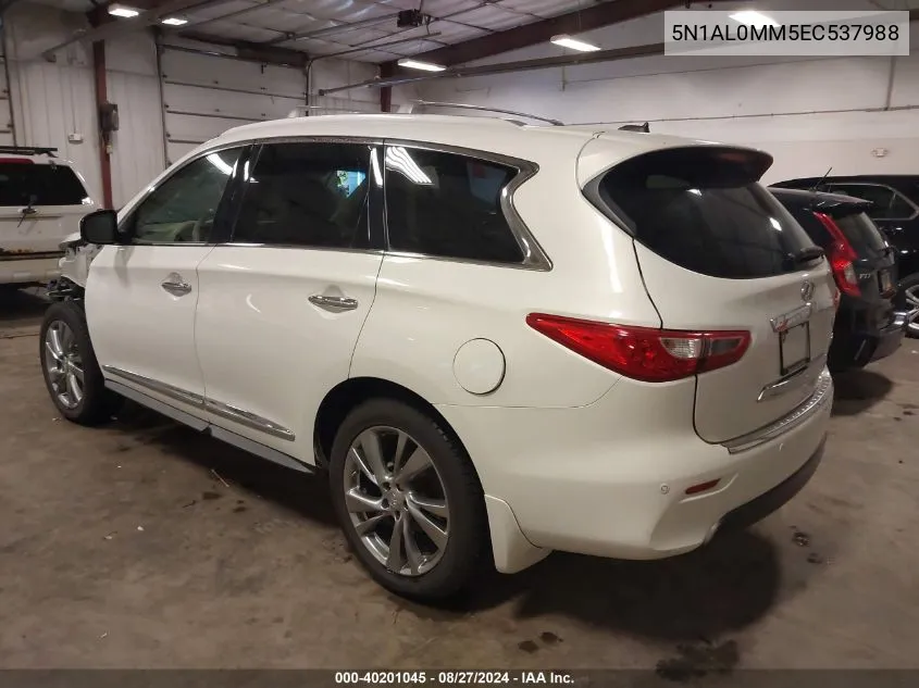 2014 Infiniti Qx60 VIN: 5N1AL0MM5EC537988 Lot: 40201045