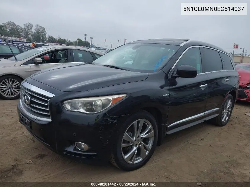 2014 Infiniti Qx60 Hybrid VIN: 5N1CL0MN0EC514037 Lot: 40201442