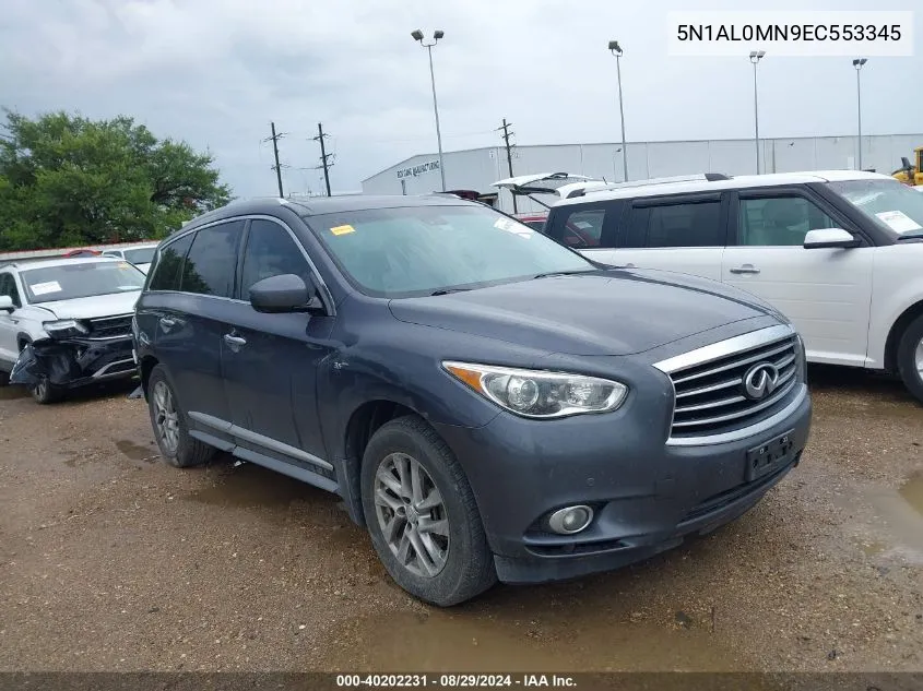 2014 Infiniti Qx60 VIN: 5N1AL0MN9EC553345 Lot: 40202231