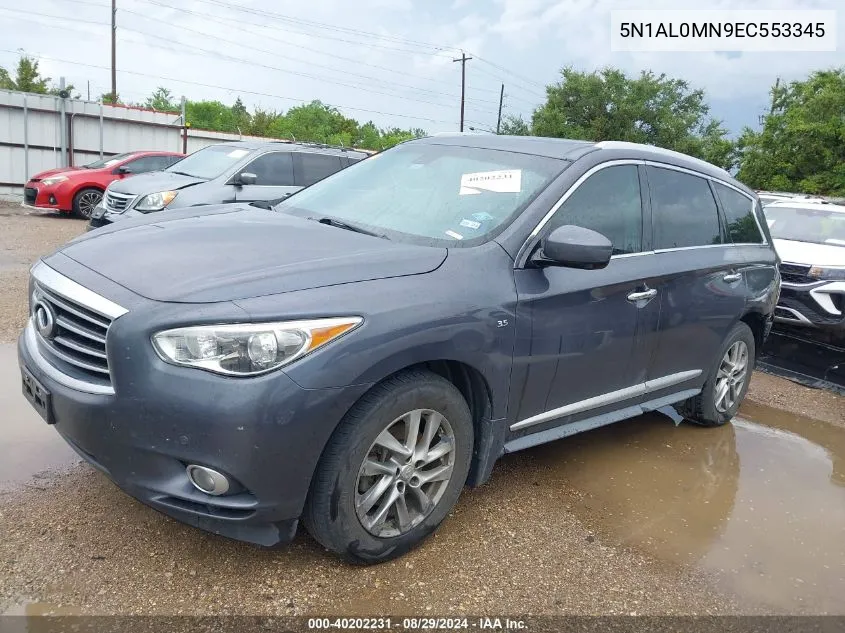 2014 Infiniti Qx60 VIN: 5N1AL0MN9EC553345 Lot: 40202231