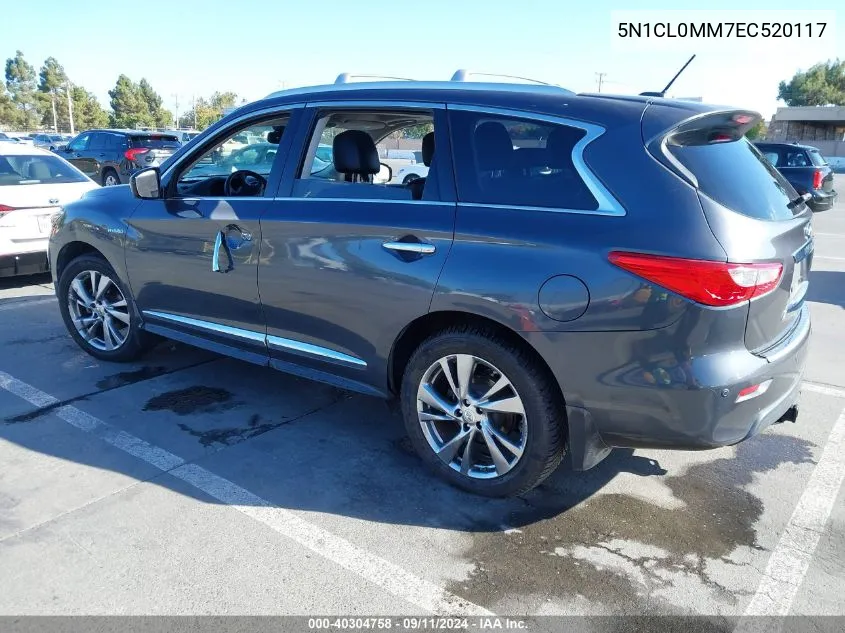 2014 Infiniti Qx60 Hybrid Hybrid VIN: 5N1CL0MM7EC520117 Lot: 40304758