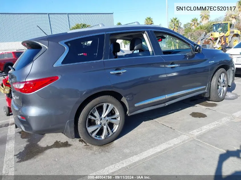 2014 Infiniti Qx60 Hybrid Hybrid VIN: 5N1CL0MM7EC520117 Lot: 40304758