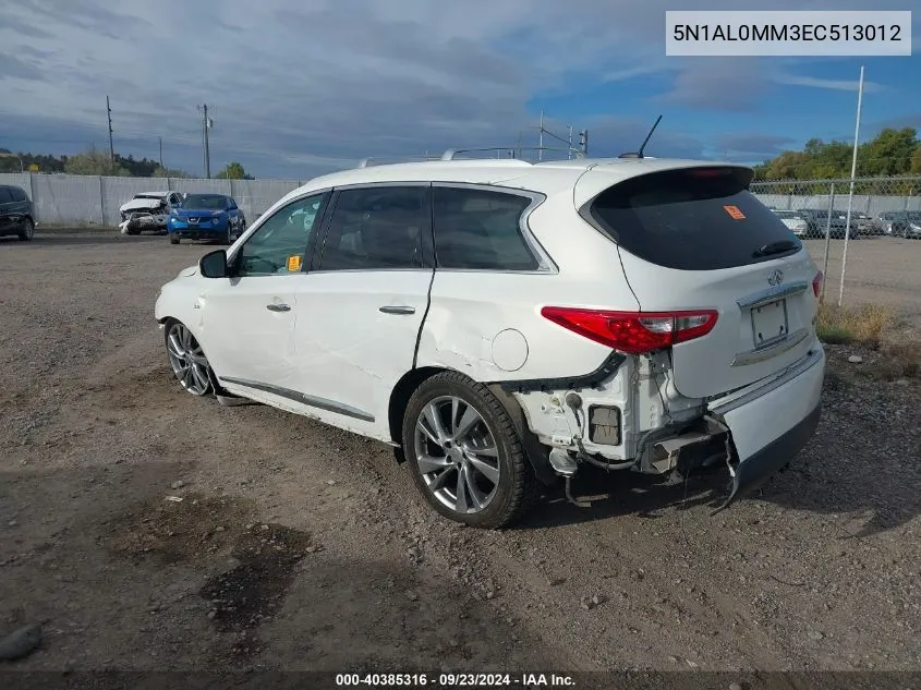 2014 Infiniti Qx60 VIN: 5N1AL0MM3EC513012 Lot: 40385316