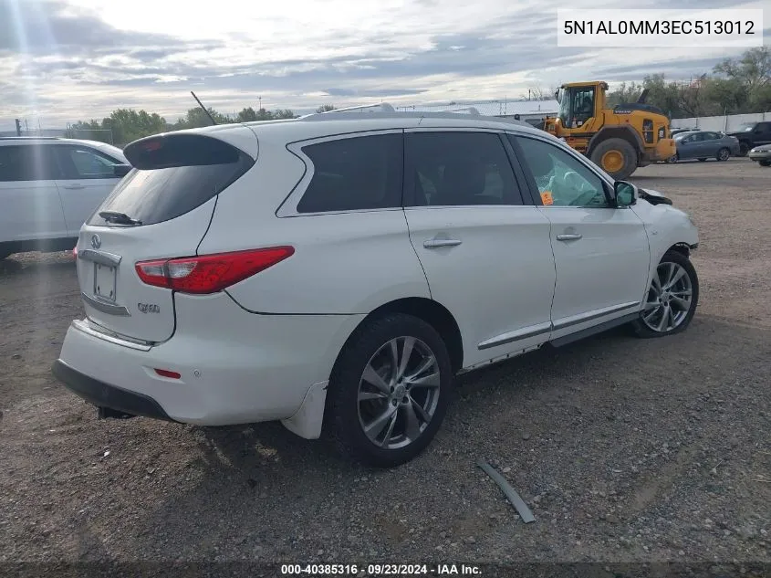 2014 Infiniti Qx60 VIN: 5N1AL0MM3EC513012 Lot: 40385316