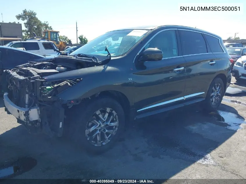 2014 Infiniti Qx60 VIN: 5N1AL0MM3EC500051 Lot: 40395049