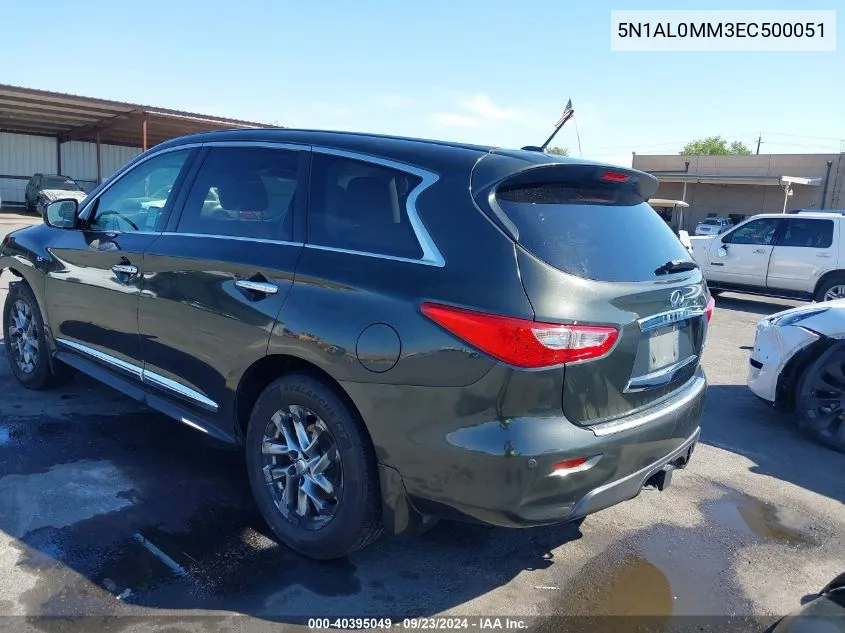 2014 Infiniti Qx60 VIN: 5N1AL0MM3EC500051 Lot: 40395049