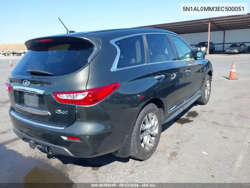 2014 Infiniti Qx60 VIN: 5N1AL0MM3EC500051 Lot: 40395049