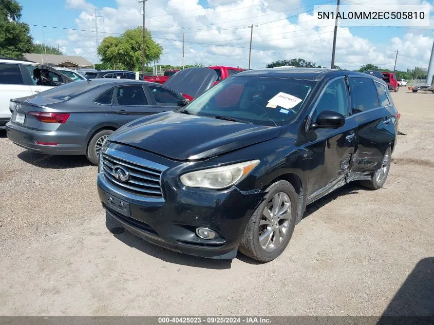 2014 Infiniti Qx60 VIN: 5N1AL0MM2EC505810 Lot: 40425023