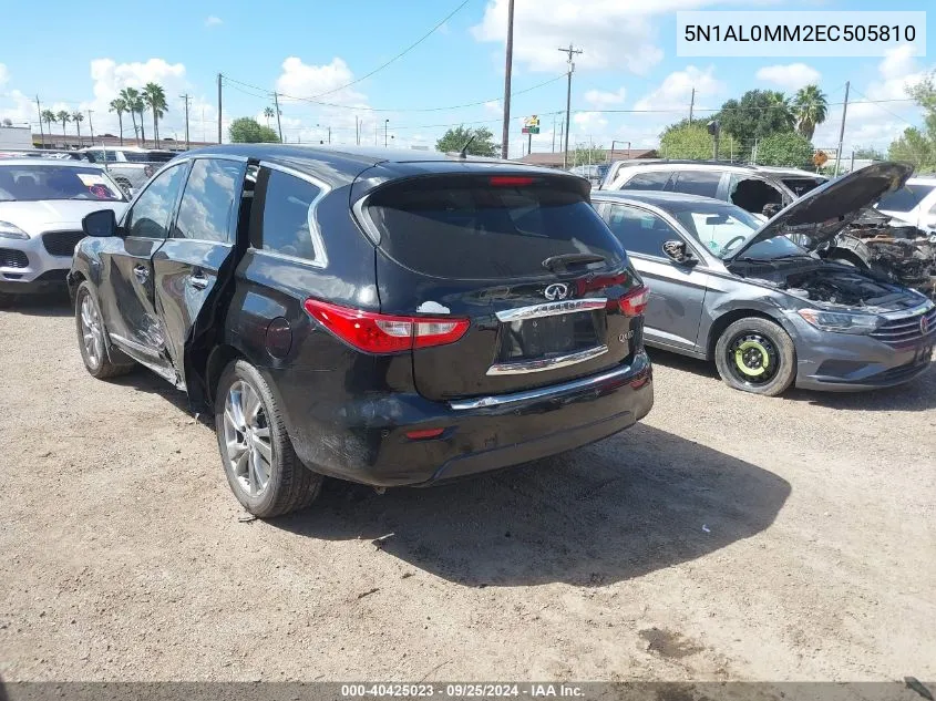 2014 Infiniti Qx60 VIN: 5N1AL0MM2EC505810 Lot: 40425023