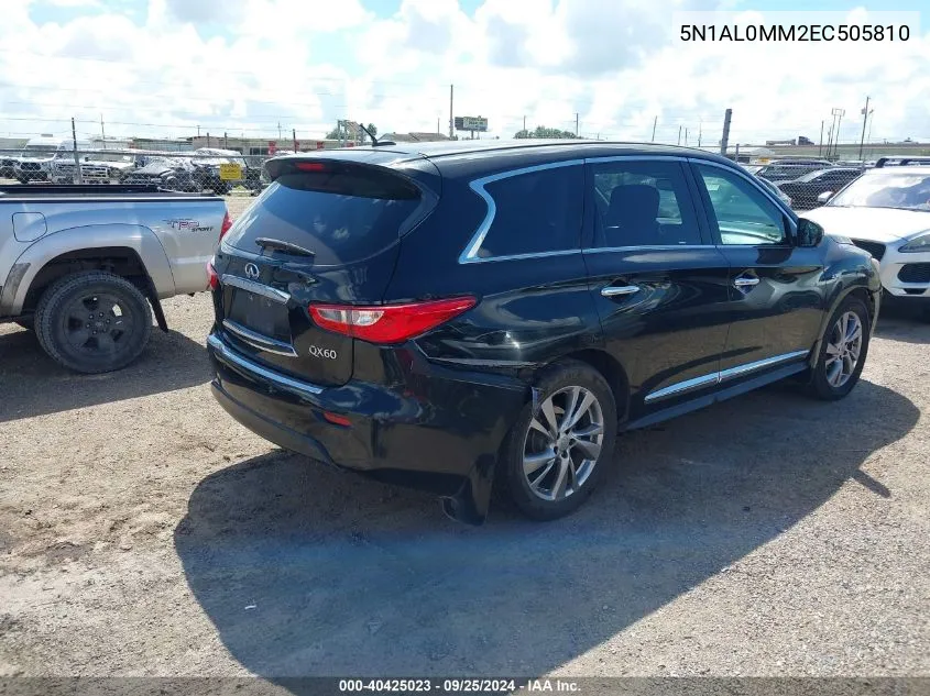 2014 Infiniti Qx60 VIN: 5N1AL0MM2EC505810 Lot: 40425023