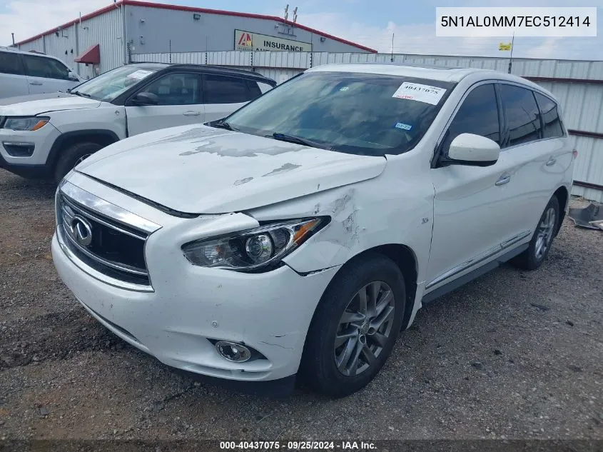 2014 Infiniti Qx60 VIN: 5N1AL0MM7EC512414 Lot: 40437075