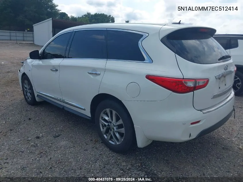 2014 Infiniti Qx60 VIN: 5N1AL0MM7EC512414 Lot: 40437075