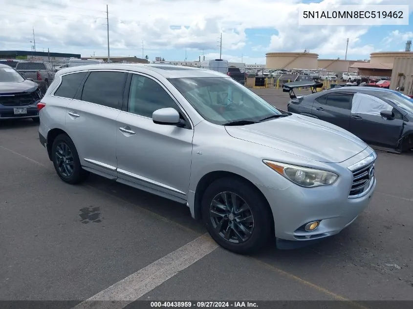 2014 Infiniti Qx60 VIN: 5N1AL0MN8EC519462 Lot: 40438959