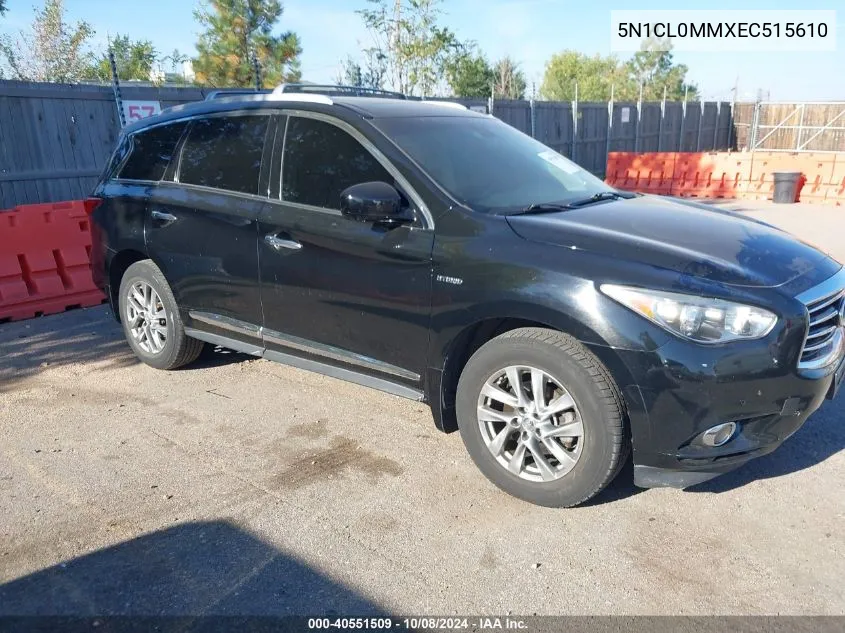 2014 Infiniti Qx60 Hybrid VIN: 5N1CL0MMXEC515610 Lot: 40551509